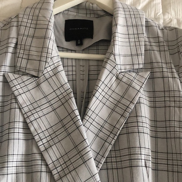 🐰Dynamite Long Plaided Jacket Double Breasted with Six Buttons🐰 Like New 🐇 - Picture 7 of 10